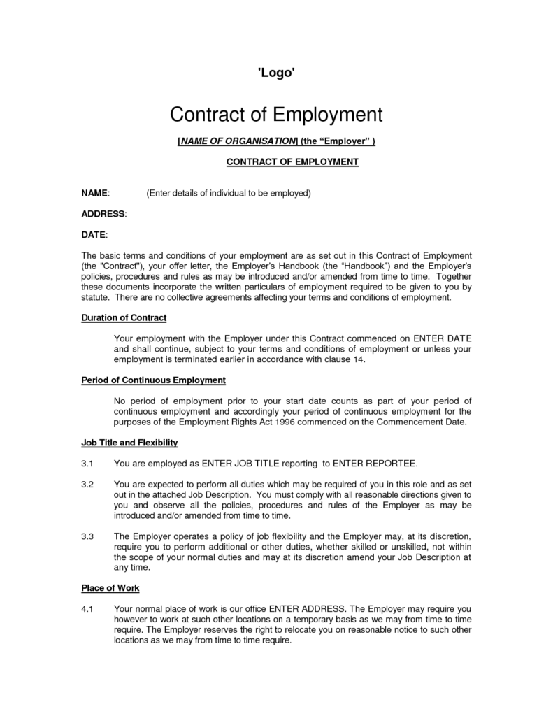 example-printable-sample-employment-contract