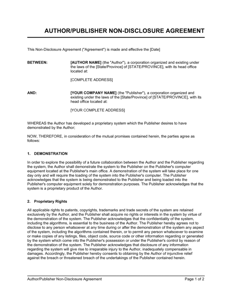 author-publisher-non-disclosure-agreement-doc-pdf