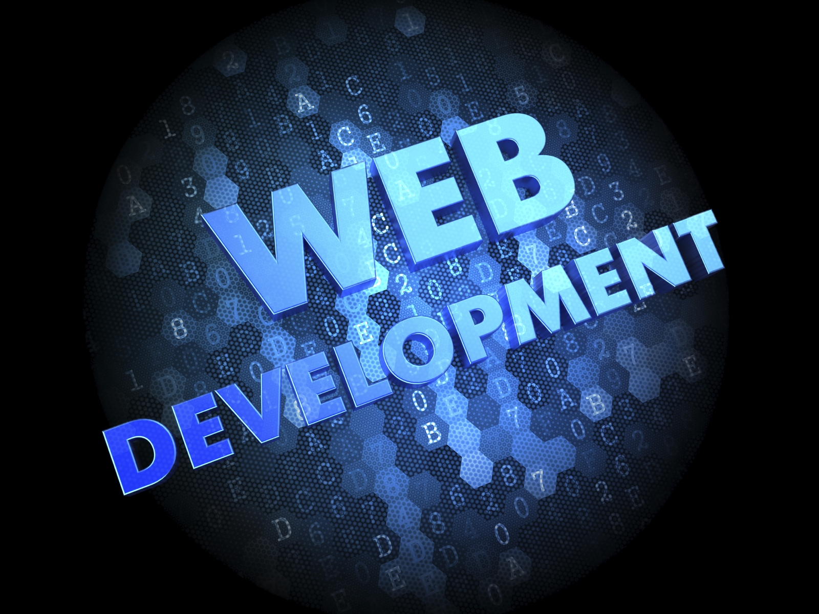 Web Development on Dark Digital Background