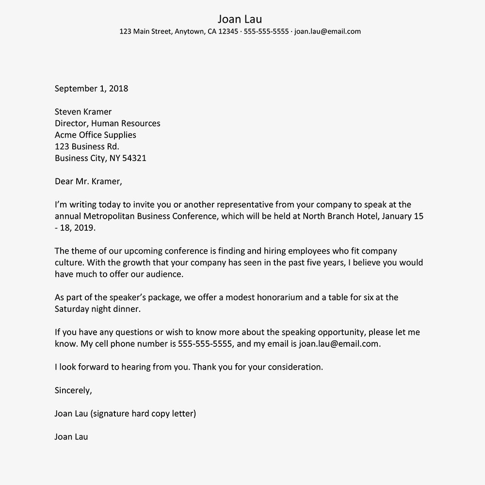 Business letter format template