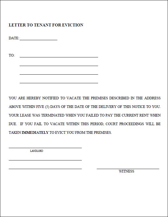 blank eviction notice templates free download for pdf